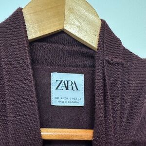 ZARA Men’s Turtleneck Sweater – Burgundy – Size Large